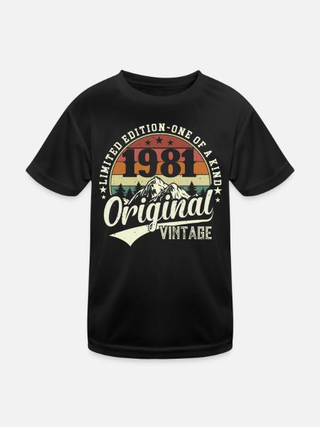Stilvoll 1981: Ein Vintage-Geburtstags-Tribut - Kinder Funktions-T-Shirt - Schwarz - Vorne
