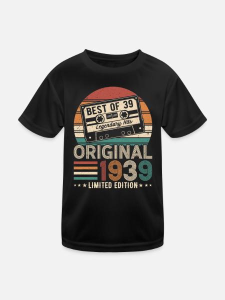 1939: Zeitlose Eleganz zum Geburtstag - Kinder Funktions-T-Shirt - Schwarz - Vorne
