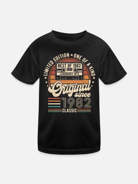 Millésime 1982 - cadeau d’anniversaire rétro - T-shirt sport Enfant - noir - Devant