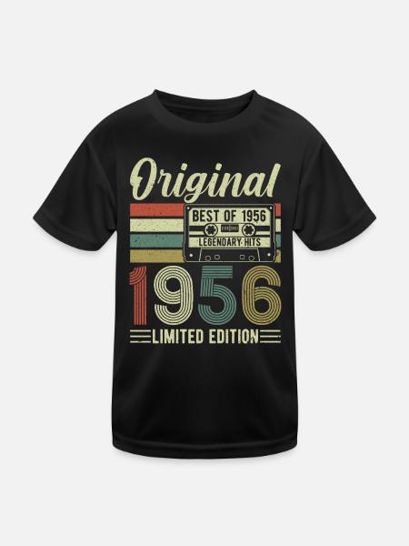 Elegant 1956: Vintage Birthday Gift - Kids Functional T-Shirt - black - Front