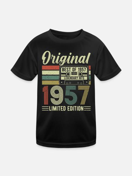 Classique 1957 intemporel rétro cadeau d’anniversaire - T-shirt sport Enfant - noir - Devant