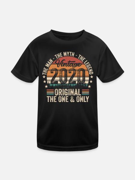 Vintage 2020 - Legendary Birthday - Kids Functional T-Shirt - black - Front