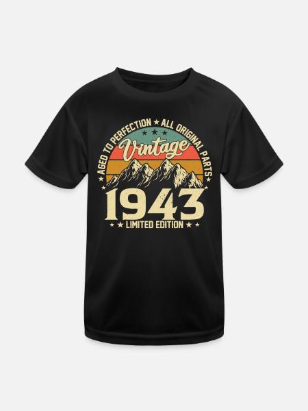 1943 - Zeitlose Eleganz - Kinder Funktions-T-Shirt - Schwarz - Vorne