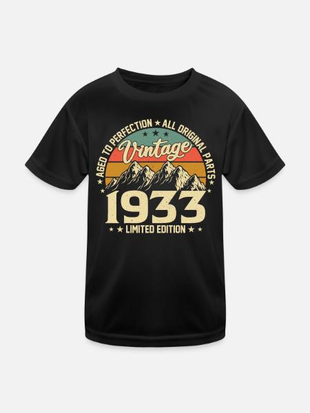 Millésime 1933 - 90e anniversaire - T-shirt sport Enfant - noir - Devant