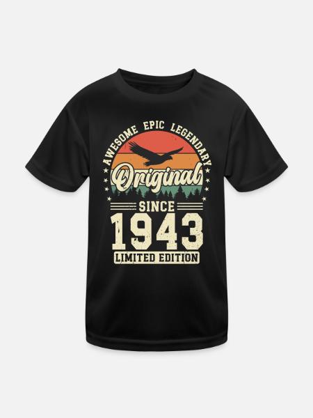 1943: Timelessly Legendary - Kids Functional T-Shirt - black - Front