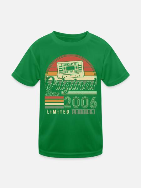 Vintage 2006 Birthday - Kids Functional T-Shirt - kelly green - Front