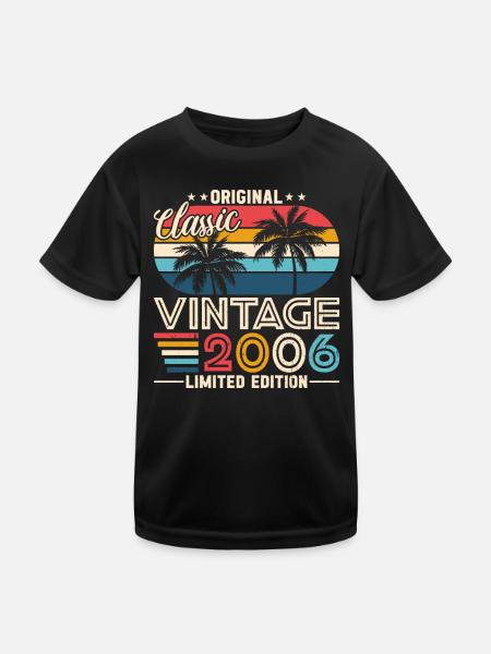 Kultiges 2006 Geburtstagsshirt - Kinder Funktions-T-Shirt - Schwarz - Vorne