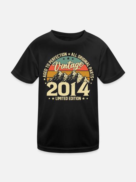 Jahrgang 2014: Zeitlose Retro-Eleganz - Kinder Funktions-T-Shirt - Schwarz - Vorne