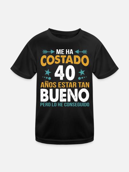 Célébration du 40e anniversaire Vintage - T-shirt sport Enfant - noir - Devant