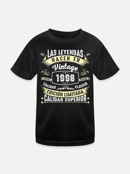 26th Birthday Vintage 1998 - Kids Functional T-Shirt - black - Front