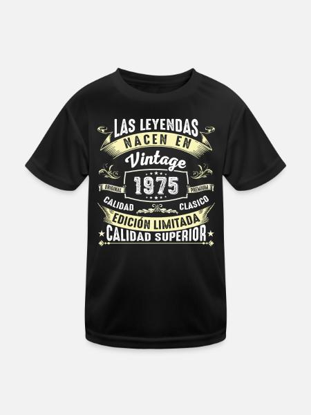 49e anniversaire Millésime 1975 - T-shirt sport Enfant - noir - Devant