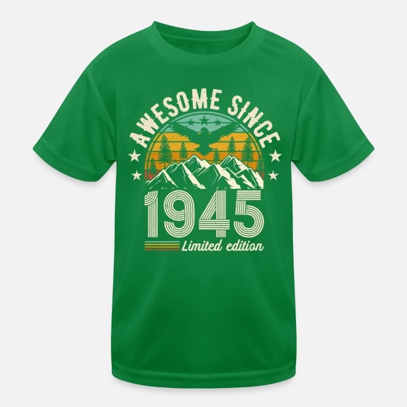 79. Geburtstag Vintage 1945 Kinder Funktions-T-Shirt
