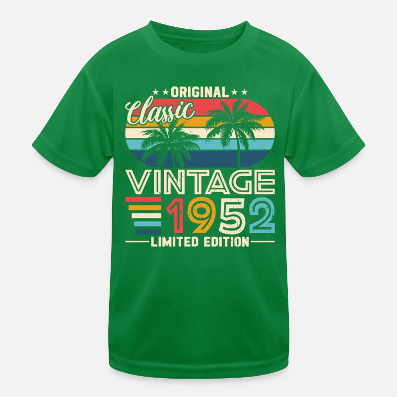 Vintage 1952 rétro anniversaire T-shirt sport Enfant