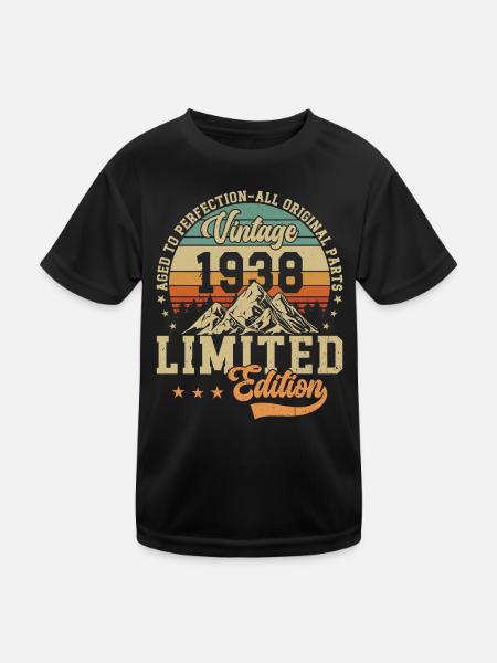 Legendary 86th Birthday Vintage 1938 - Kids Functional T-Shirt - black - Front