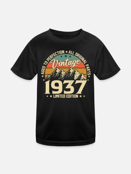 Millésime légendaire '37 - T-shirt sport Enfant - noir - Devant