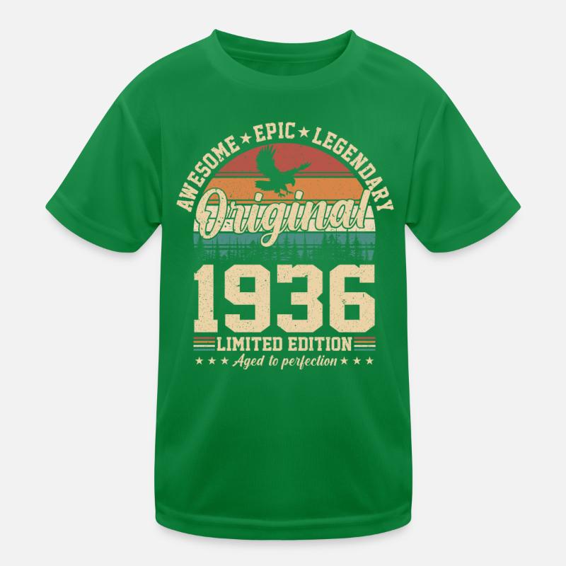 Anniversaire 1936 Vintage Rétro T-shirt sport Enfant