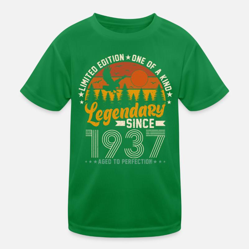 87 Ans Anniversaire Rétro Millésime 1937 T-shirt sport Enfant