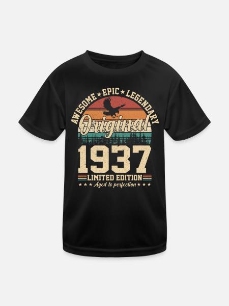 Légendaire 87e anniversaire rétro cadeau 1937 - T-shirt sport Enfant - noir - Devant