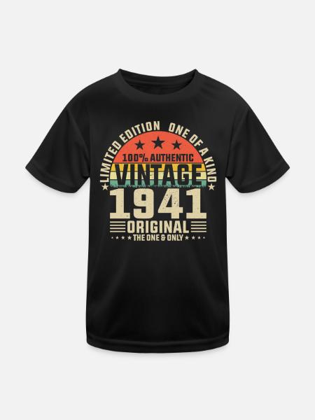 Millésime 1941 - Cadeau d’anniversaire pour 83 ans - T-shirt sport Enfant - noir - Devant