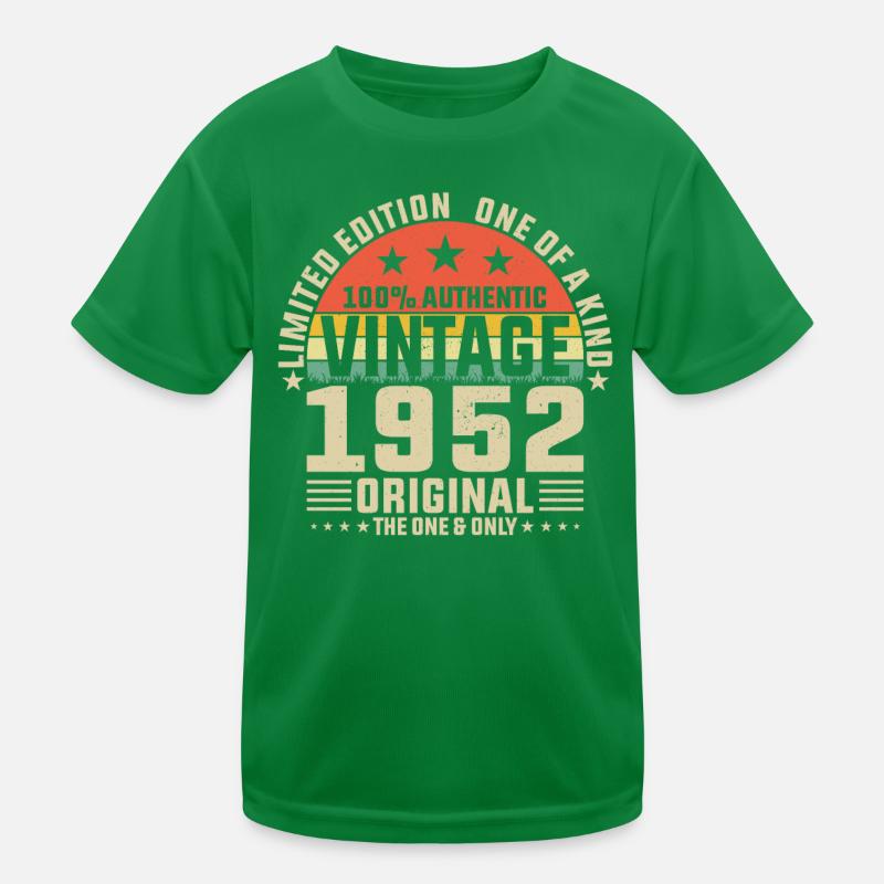 Vintage 1952 anniversaire rétro T-shirt sport Enfant