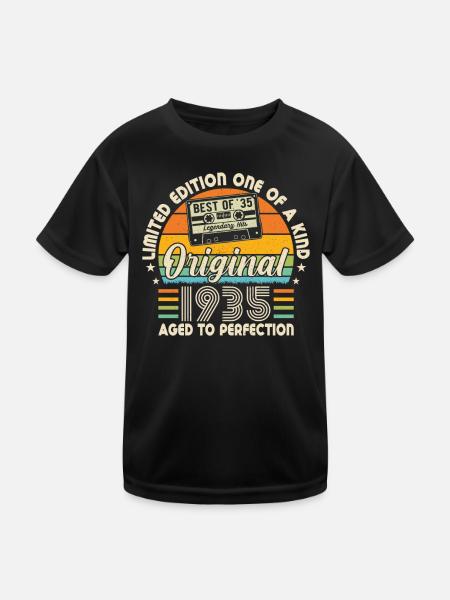Vintage anniversaire 1935 légendaire 89e anniversaire - T-shirt sport Enfant - noir - Devant