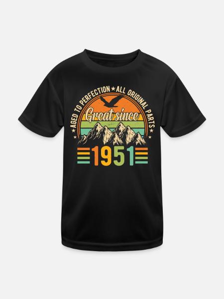 Anniversaire 1951 - Style rétro - T-shirt sport Enfant - noir - Devant