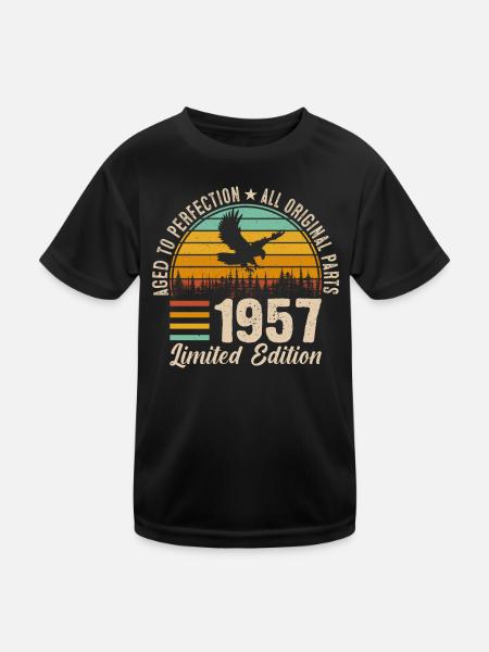 Légendaire 67e anniversaire 1957 - T-shirt sport Enfant - noir - Devant