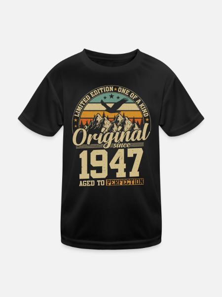 Millésime 1947 - Légendaire 77e anniversaire - T-shirt sport Enfant - noir - Devant