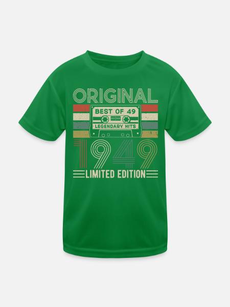 75 Years Vintage Birthday - Kids Functional T-Shirt - kelly green - Front