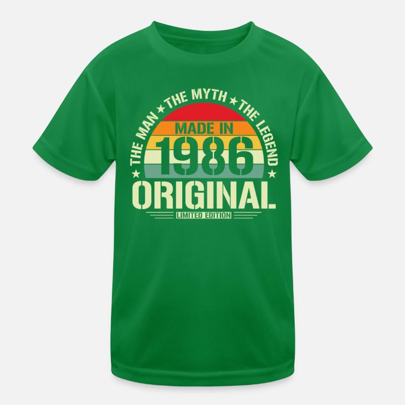 Vintage 1986 Birthday Retro Style Kids Functional T-Shirt