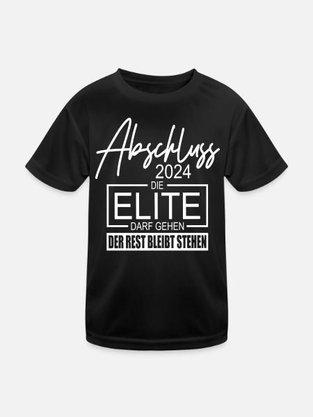 Abschluss 2024 - Kinder Funktions-T-Shirt - Schwarz - Vorne
