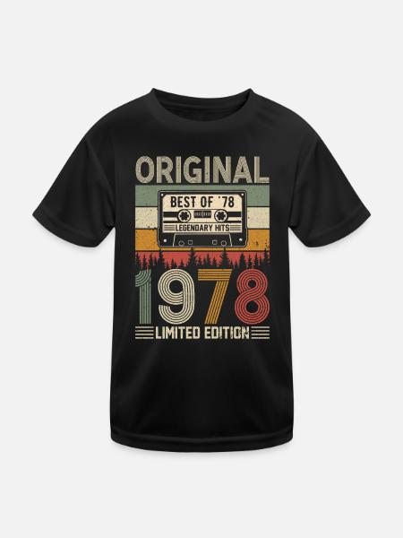 Birthday Nostalgia '78 - Kids Functional T-Shirt - black - Front