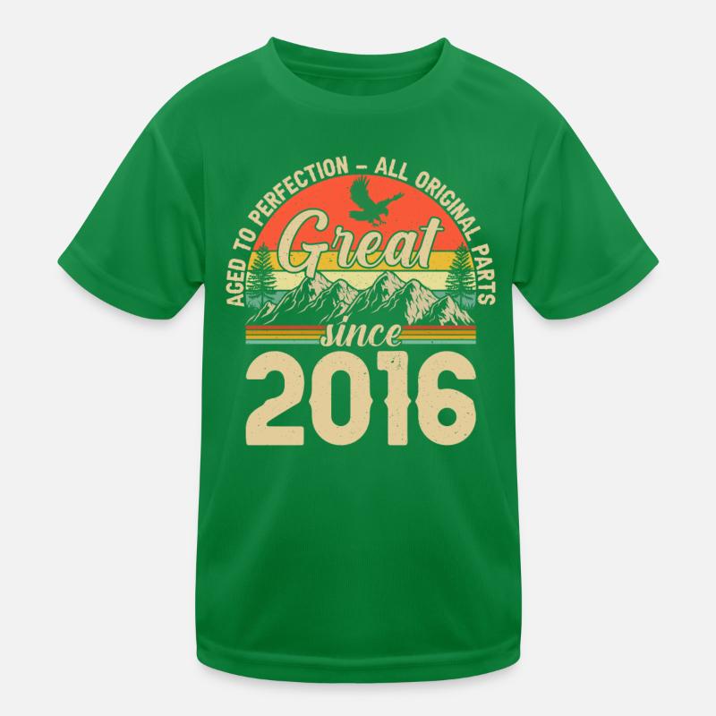 Vintage 2016 Birthday Joy Kids Functional T-Shirt