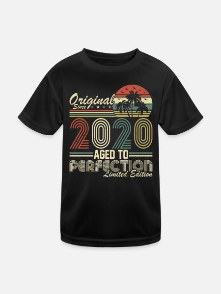 2020 - Kinder Funktions-T-Shirt - Schwarz - Vorne