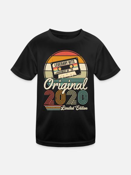2020 - Kinder Funktions-T-Shirt - Schwarz - Vorne
