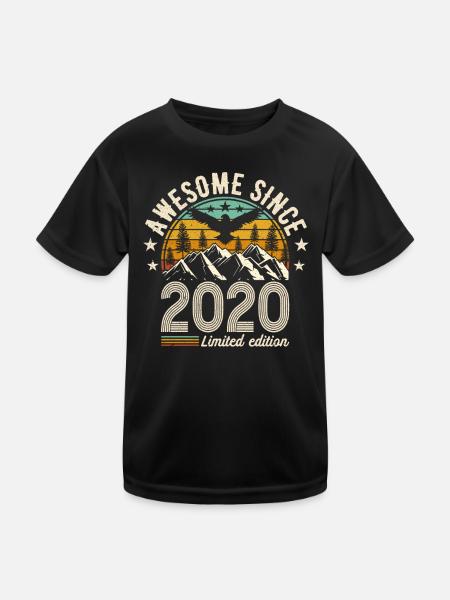 2020 - Kinder Funktions-T-Shirt - Schwarz - Vorne