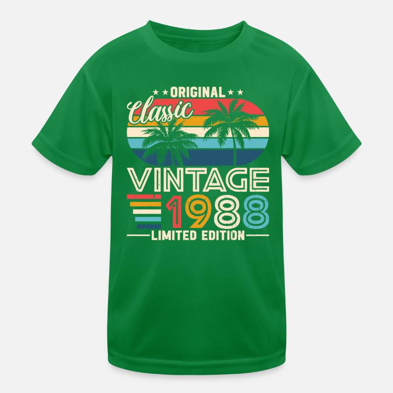 Vintage 1988 Birthday Tee Kinder Funktions-T-Shirt
