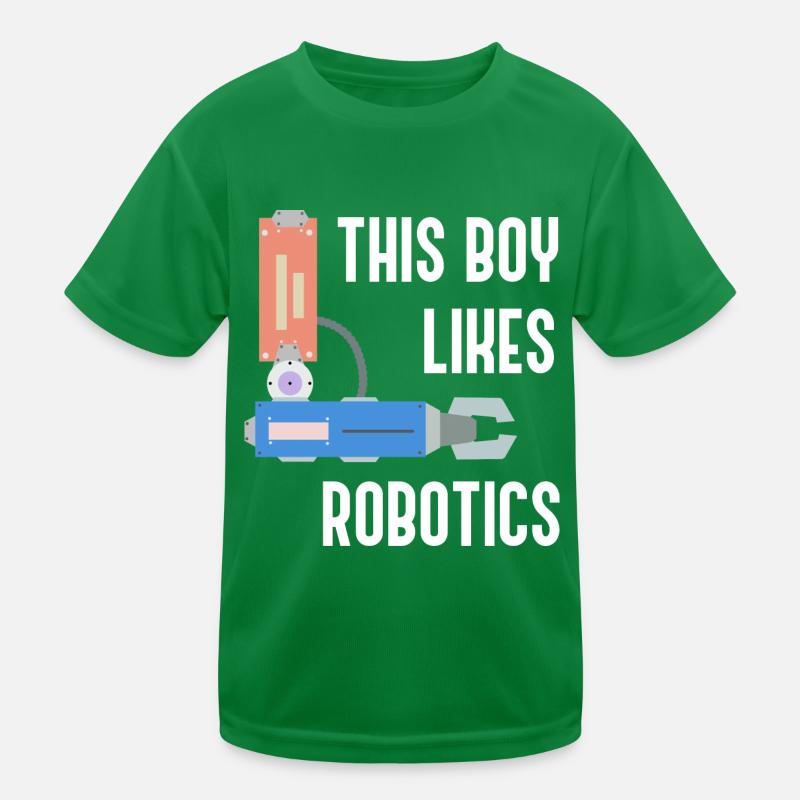 Boy Likes Robotics Ironic Saying Mechanic Engineer Kids Functional T-Shirt