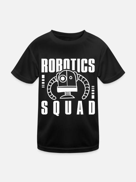 Robotics Squad Mechaniker Ingenieur Roboter - Kinder Funktions-T-Shirt - Schwarz - Vorne