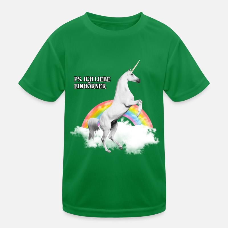 PS Ich liebe Einhörner Geschenk Kinder Funktions-T-Shirt