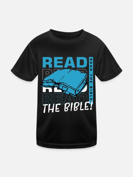 Lire la Bible Foi Christianisme Foi Dieu - T-shirt sport Enfant - noir - Devant