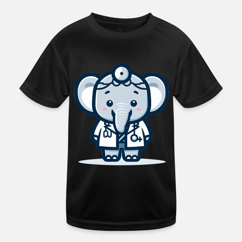 Cute Elephant Doctor Kids Functional T-Shirt