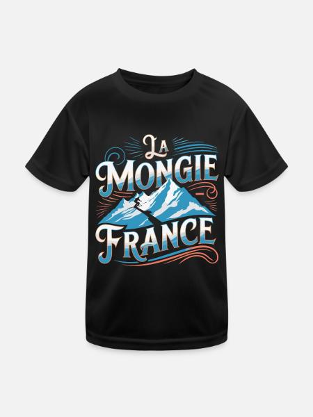 La Mongie - France - T-shirt sport Enfant - noir - Devant