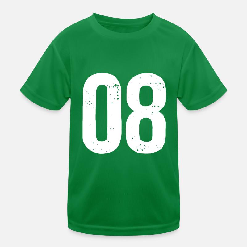 08 Numéros Blanc T-shirt sport Enfant