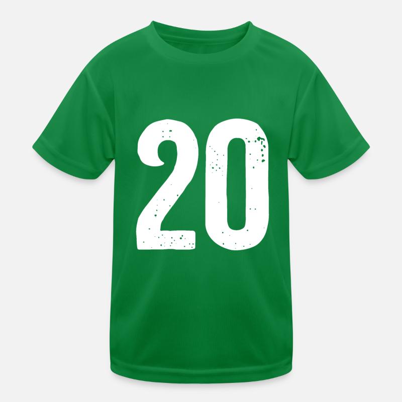 20 numéros blancs T-shirt sport Enfant