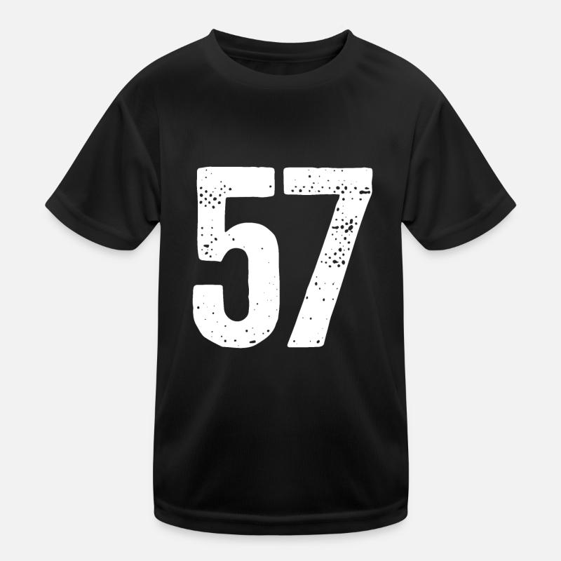 57 Numbers White Kids Functional T-Shirt