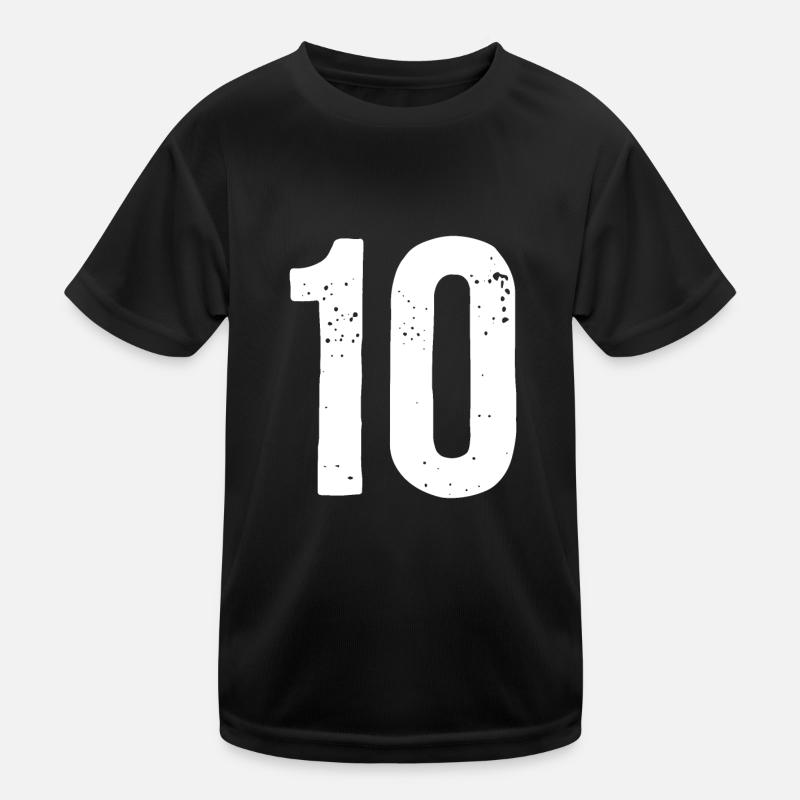 10 Numéros Blanc T-shirt sport Enfant