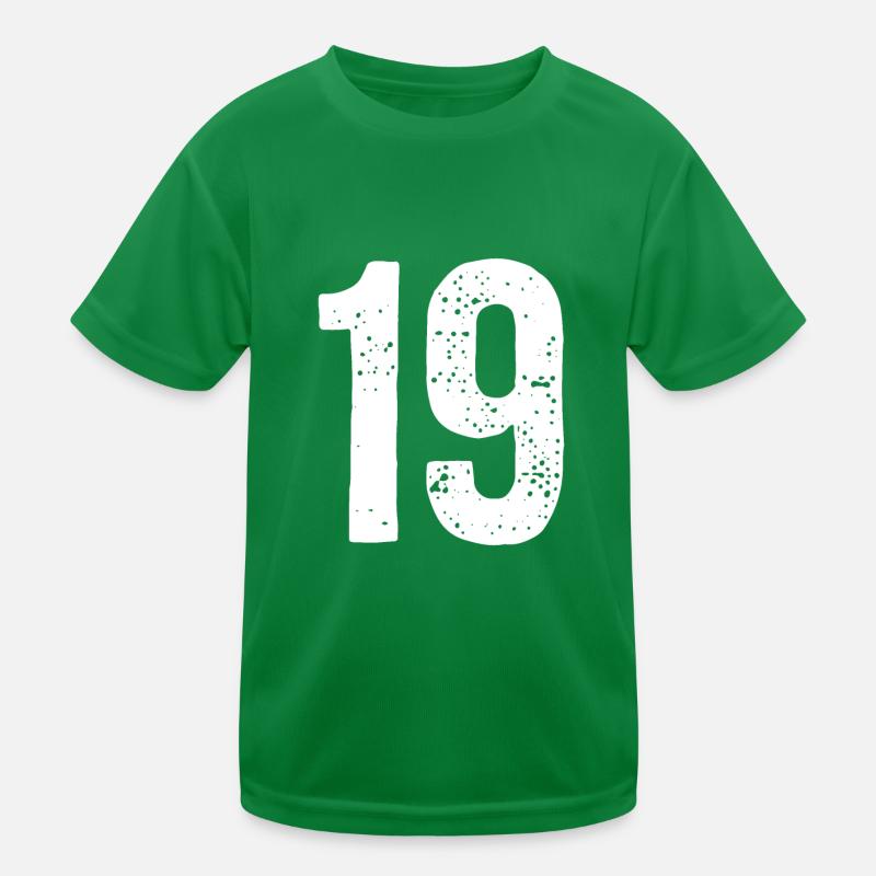 19 Numéros Blanc T-shirt sport Enfant