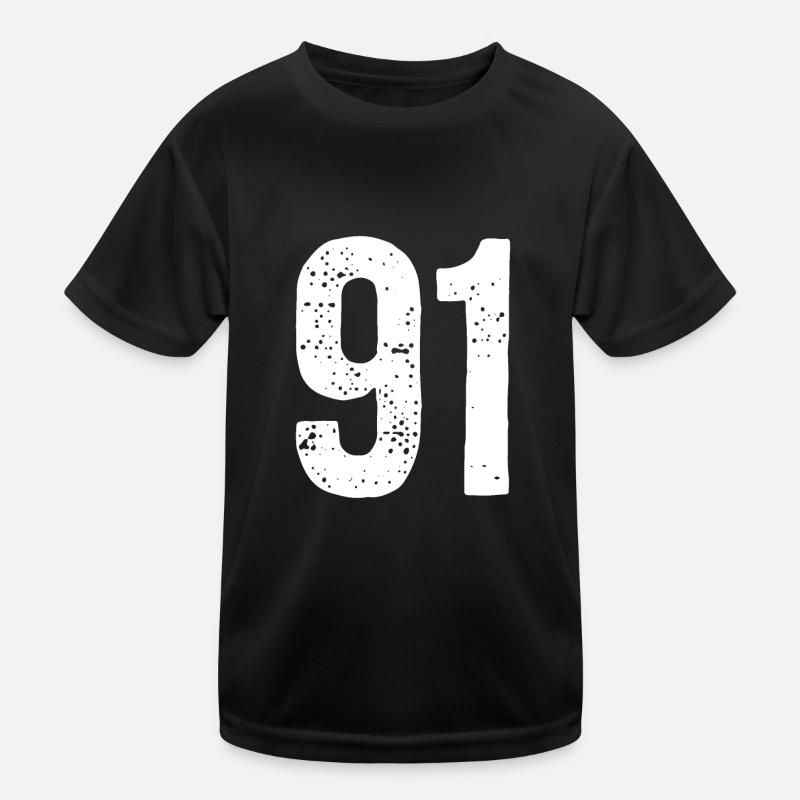 91 Numéros Blanc T-shirt sport Enfant
