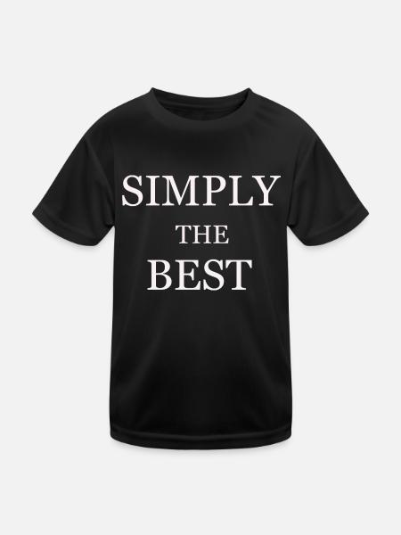 simply the best - Kinder Funktions-T-Shirt - Schwarz - Vorne
